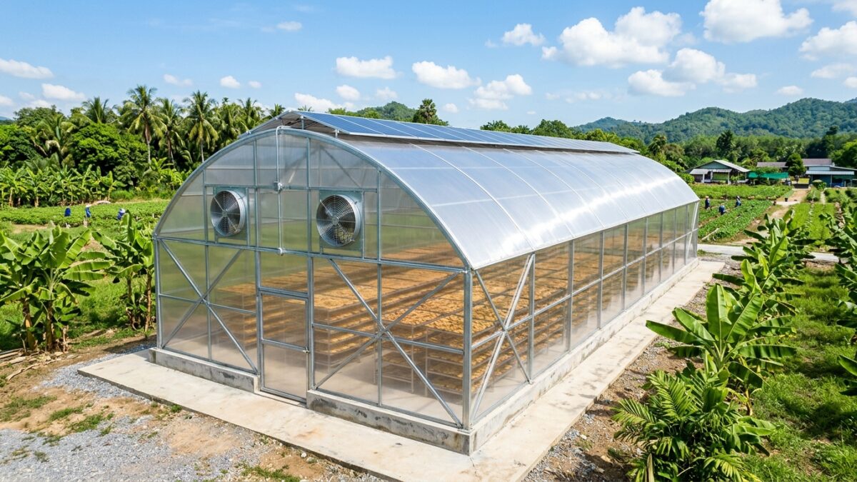 รีวิวโรงอบแห้งพลังงานแสงอาทิตย์พาราโบลาโดม เทียบตู้อบลมร้อนไฟฟ้าและการตากแดด: สเปก ต้นทุนก่อสร้าง พลังงาน จุดคุ้มทุน และระยะเวลาคืนทุนจริง
